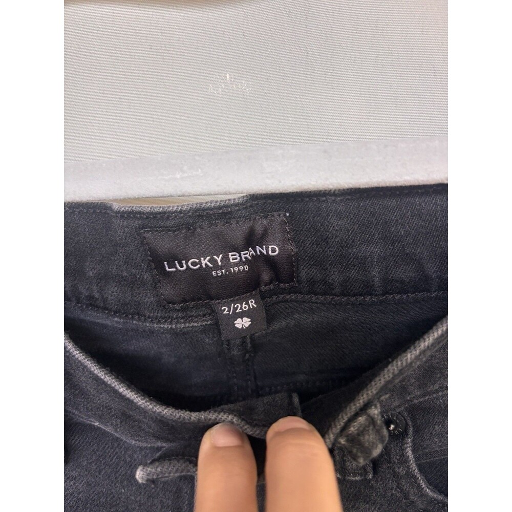 Lucky brand Women’s Black jeans sweet mid rise straight Sz 26 R Stretch Darkwash - Picture 2 of 13